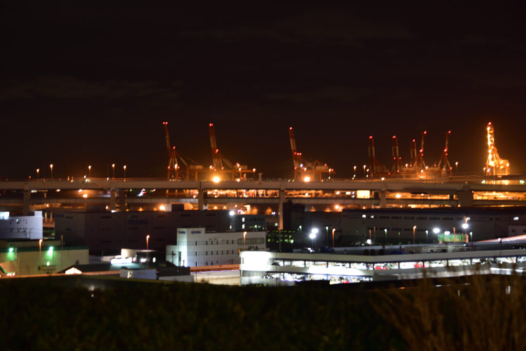 港の見える丘公園 夜景　黒い港